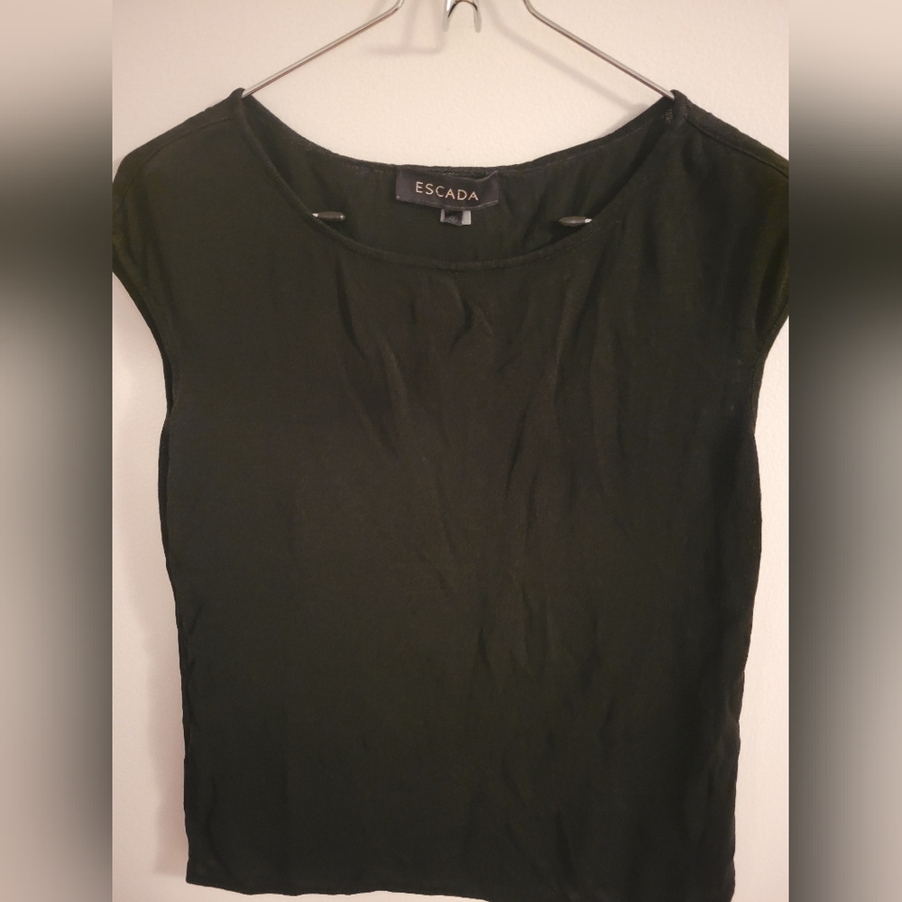 Escada Black Sleeveless Top Blouse
